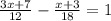 Решите уравнение (3x+7)/12 - (х+3)/18 = 1
