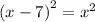 (х-7)в квадрате равно х в квадрате