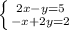 Решите графически систему уравнений  2x-y=5 -x+2y-2