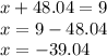 с уравнениями X+48,04=9 X:21,5=7,1