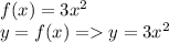 Знайдіть функцію y=f(x) якщо f(x)=3x^2