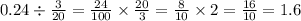 Выполни деление 0,24:(3/20)=