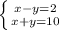 Чи єрозв*язком системи рівнянь х-у=2, х+у=10 1) (6;4) 2) (5;3)