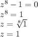 Z⁸-1=0 решить комплексное уравнение