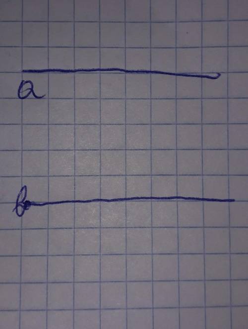  Начертите прямую а отметьте вне её точку b проведите через точку b прямую параллельную прямой а 