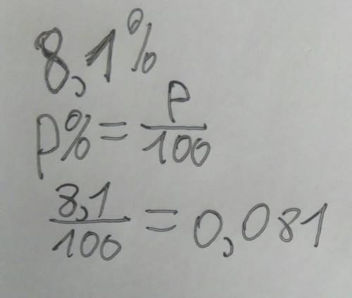  8,1% в виде десятичной дроби​ 