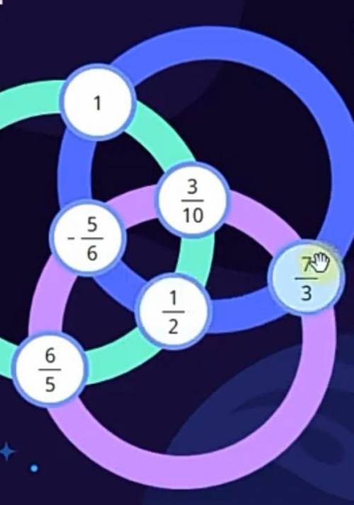  Перемести круглые модули с числами на кольца космической станции так, чтобы сумма чисел на всех тре