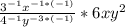 \frac{3^{-1}x^{-1 * (-1)}}{4^{-1}y^{-3*(-1)}} * 6xy^2