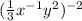 (\frac{1}{3} x^{-1}y^{2})^{-2}