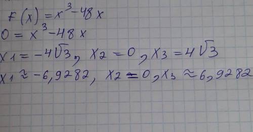  Знайдіть екстремуми функції f(x)= х3 -48х