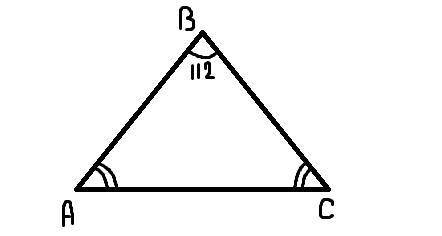  В равнобедренном треугольнтке угол при вершине равен 112, какой угол при основании будет П