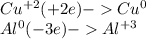 Cu^{+2} (+2e) - Cu^{0} \\Al^{0} (-3e) - Al^{+3}