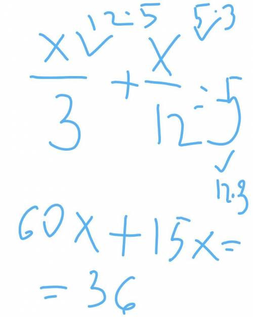 Решить уравнение: x/3 + x/12 = -5 