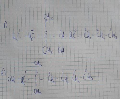  1. Напишите структурные формулы и изомеры следующих формул: а) 3,3 –диэтил октанол-4 б) 2,2 –димети