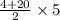  \frac{4 + 20}{2} \times 5