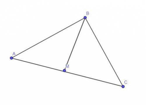 Высота BM треугольника ABC делит его сторону АС на отрезки АМ и СМ. Найдите длину отрезка СМ, если А