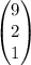 \begin{pmatrix}9 \\ 2 \\ 1\end{pmatrix}