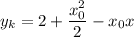 y_k=2+\dfrac{x_0^2}{2}-x_0x