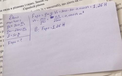  В масло полностью погружен алюминиевый брусок массой 400 г выталкивающая сила действующая на брусок