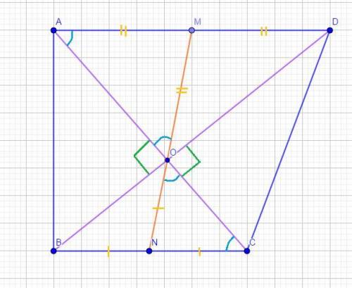 Про четырёхугольник ABCD известно, что AD∥BC, AC⊥BD. Чему равна длина отрезка, соединяющего середины