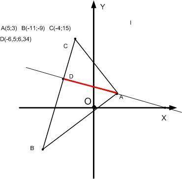 Задание № 1. Даны вершины А(5; 3), В(-11; -9), С(-4; 15) треугольника АВС. Требуется найти: а) уравн