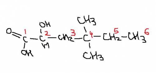 Какая формула у 4,4-диметил-2-гидроксигексановая кислота