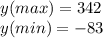 y(max)=342\\y(min)=-83