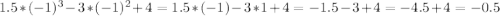 1.5*(-1)^{3}-3*(-1)^{2}+4=1.5*(-1)-3*1+4=-1.5-3+4=-4.5+4=-0.5