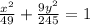 \frac{x^{2} }{49} +\frac{9y^{2} }{245} =1
