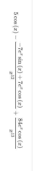 Вычислить первообразную f(x)=5sinx-cosx 7/x+12e^x