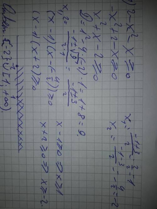 1)2-х^2-х≥0 2)x^2+2x-3/x+7<0 3)x+3/x^2+4x-5≥0