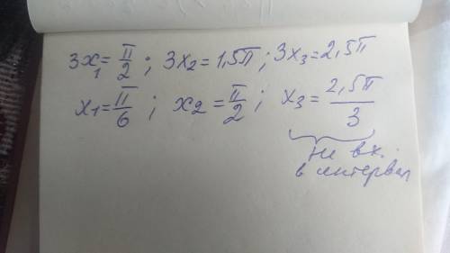 Найдите экстремумы функции y=sin3x на промежутке (0; 2pi/3)​