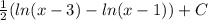 \frac{1}{2} (ln(x-3) - ln(x-1) ) + C