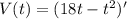 V(t)=(18t-t^2)'