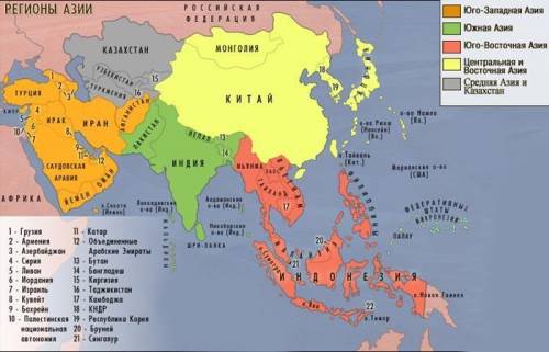 Каковы особенности политической карты зарубежной азии?