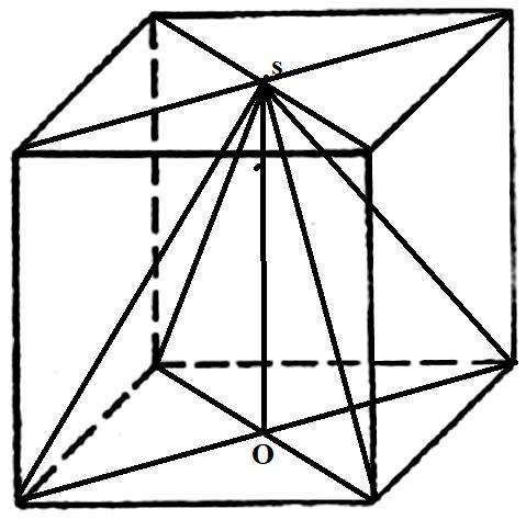 Объем куба равен 2,4. Найдите объем четырехугольной пирамиды, основанием которой является грань куба