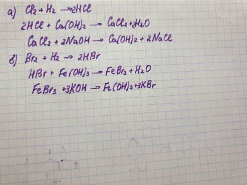 Складіть рівняння реакцій, за до яких можна здійснити перетворення: а). Cl 2 → HCl → СаCl 2 → Na Cl