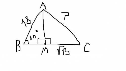 Высота АМ делит сторону ВС треугольника АВС на отрезки ВМ и СМ. Найдите сторону АС, если СМ = √13 см