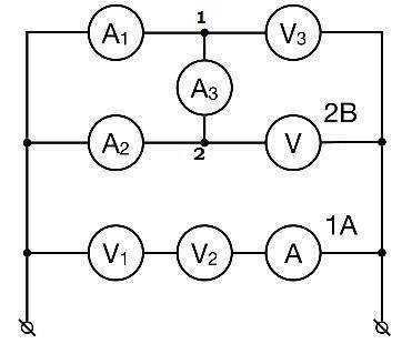с физикой На рисунке изображена схема электрической цепи, в которой все амперметры одинаковы и вольт