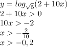 y=log_{\sqrt{5}}(2+10x)\\2+10x0\\10x-2\\x-\frac{2}{10}\\x-0,2