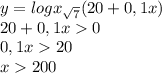 y=logx_{\sqrt{7}}(20+0,1x)\\20+0,1x0\\0,1x20\\x200