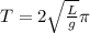 T = 2 \sqrt{ \frac{L}{g} } \pi