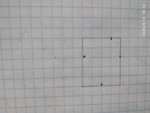 Нарисуй по клеточкам прямоугольник так, чтобы его сто роны проходили через все отмеченные точки.​