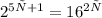 2^{5х+1} =16^{2х}