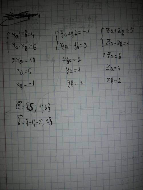Знайдіть координати векторів векторів а і а,якщо с=а+в,d=а-в С(4 ,-1,5) d(6,3,1) Там надо зробити рі