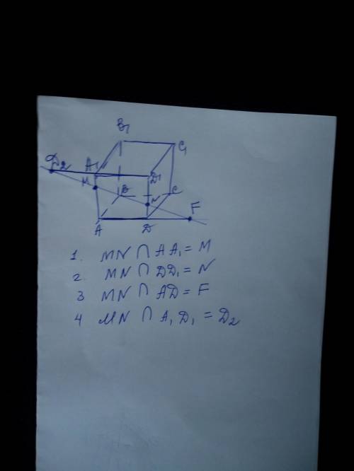 Точки M и N расположены на ребрах куба ( смотрите рисунок). Скопируйте рисунок, отметьте и обозначьт