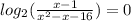 log_{2}(\frac{x-1}{x^{2}-x-16 }) =0