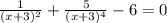 \frac{1}{(x+3)^2} +\frac{5}{(x+3)^4} -6=0