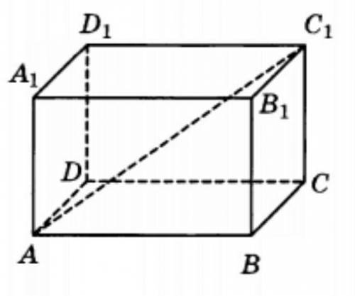 В прямоугольном параллелепипеде ABCDA1B1C1D1AB=1, DD1=2, A1D1=2 Найдете AC1.