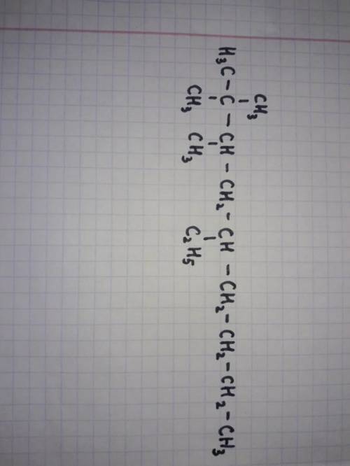 2,2,3-триметил-5-бутилнононан нарисовать стукрутрную формулу